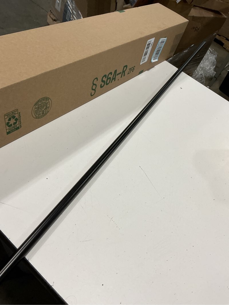 Condition photo showing Good Condition for amazon basics room darkening blackout curtain rod for bedroom and living room, curved, wraps around, blocks light, for heavy curtains, 48" to 88", black black 48" to 88" single rod