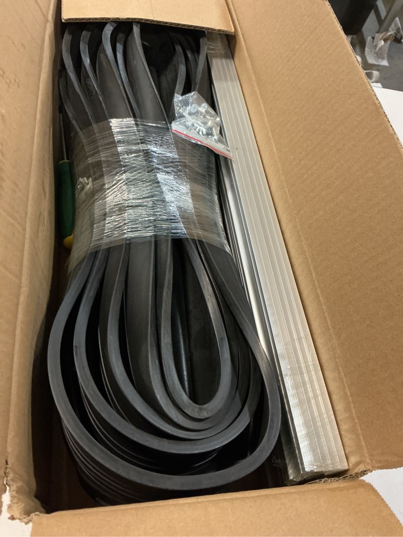 Condition photo showing New/Like New for garage door seals bottom rubber - jobon 16.5 ft heavy-duty garage door weather stripping bottom seal with pre-drilled aluminum track retainer kit, easy installation for home & commercial