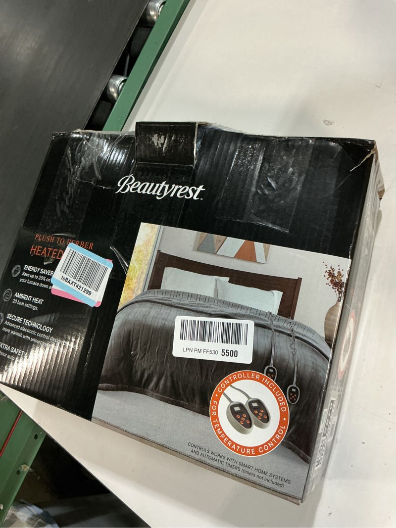 Condition photo showing Good Condition for Beautyrest Heated Blanket, Electric Blanket, Soft, Warm, Reversible Plush - Sherpa Heating Blanket with 20 Heat Settings, 1-10 hrs Timer Auto Shut Off, Machine Washable, Twin (84 inx62 in), Indigo Indigo Twin (84 in x 62 in)