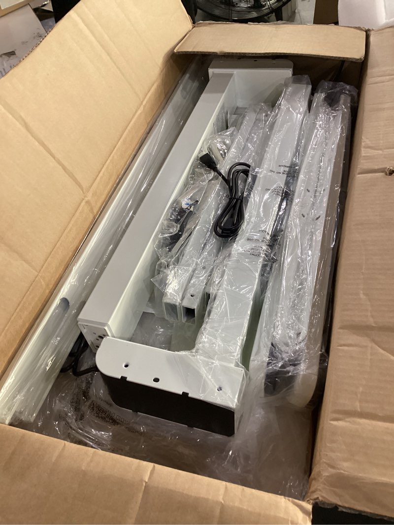 Condition photo showing Good Condition for ergear dual motor standing desk frame, electric adjustable legs compatible desktop size 44?-90?, 264 lbs weight capacity, 4 memory height settings stand up desks base, white frame only