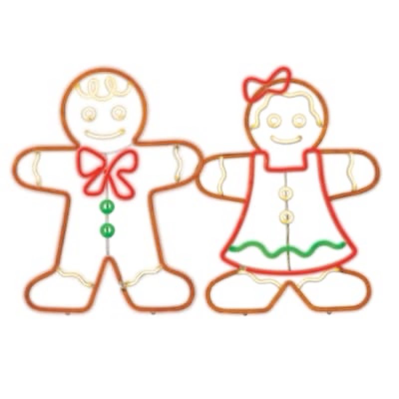 ge 32-in staybright led neon flex 2-count gingerbread decoration