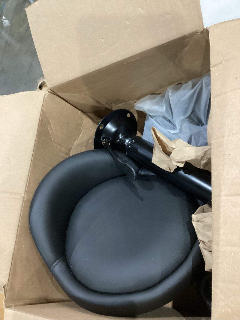 Condition photo showing As Is for pneumatic swivel metal bar stool with low back support