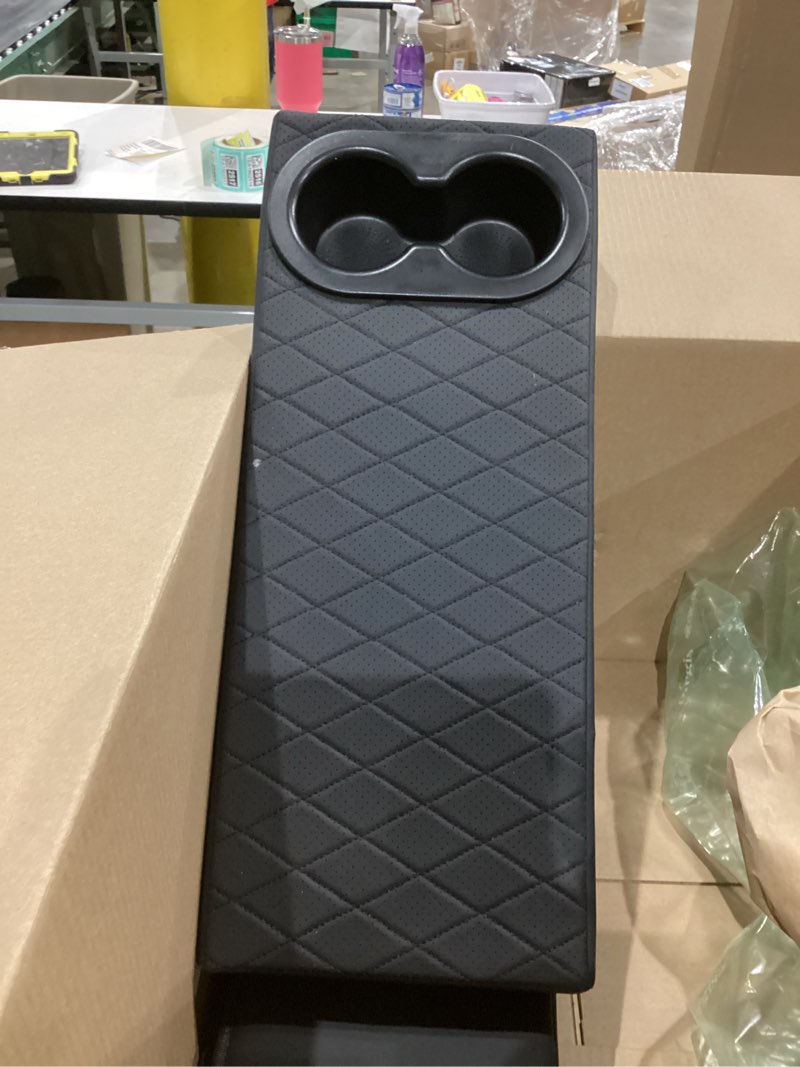 Condition photo showing As Is for (Similar to) (smaller than pic) MAIKER Universal Car Rear Seat Armrest 2 Row Console Box with Cup Holder Backseat Arm Rest Console Box Second Row Rear Central Armrest Box(Black-Double Pockets)