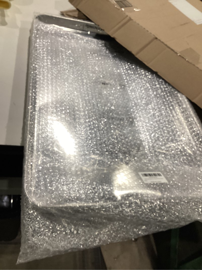 Condition photo showing Good Condition for baking sheets set of 2, hkj chef cookie sheets 2 pieces stainless steel baking pans & toaster oven tray pans, rectangle size 23.54l x 15.67w x 1.18h inch & non toxic & healthy & easy clean 24inch