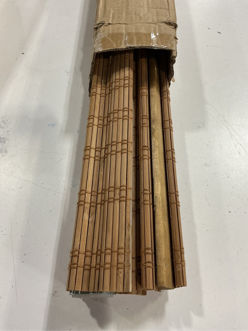 Condition photo showing Good Condition for LazBlinds No Tools No Drill Cordless Bamboo Roman Shades, Light Filtering Window Treatment, Roll Up Bamboo Blinds for Windows 30.5'' W x 48'' H, Ceylon Light Russet Light Filtering-ceylon Light Russet 30.5" W x 48" H