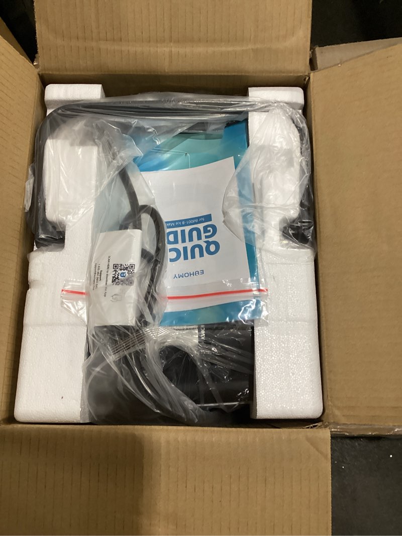 Condition photo showing As Is for EUHOMY Countertop Ice Maker Machine with Handle, 26lbs in 24Hrs, 9 Ice Cubes Ready in 6 Mins, Auto-Cleaning Portable Ice Maker with Basket and Scoop, for Home/Kitchen/Camping/RV. (Black) Black 26lbs