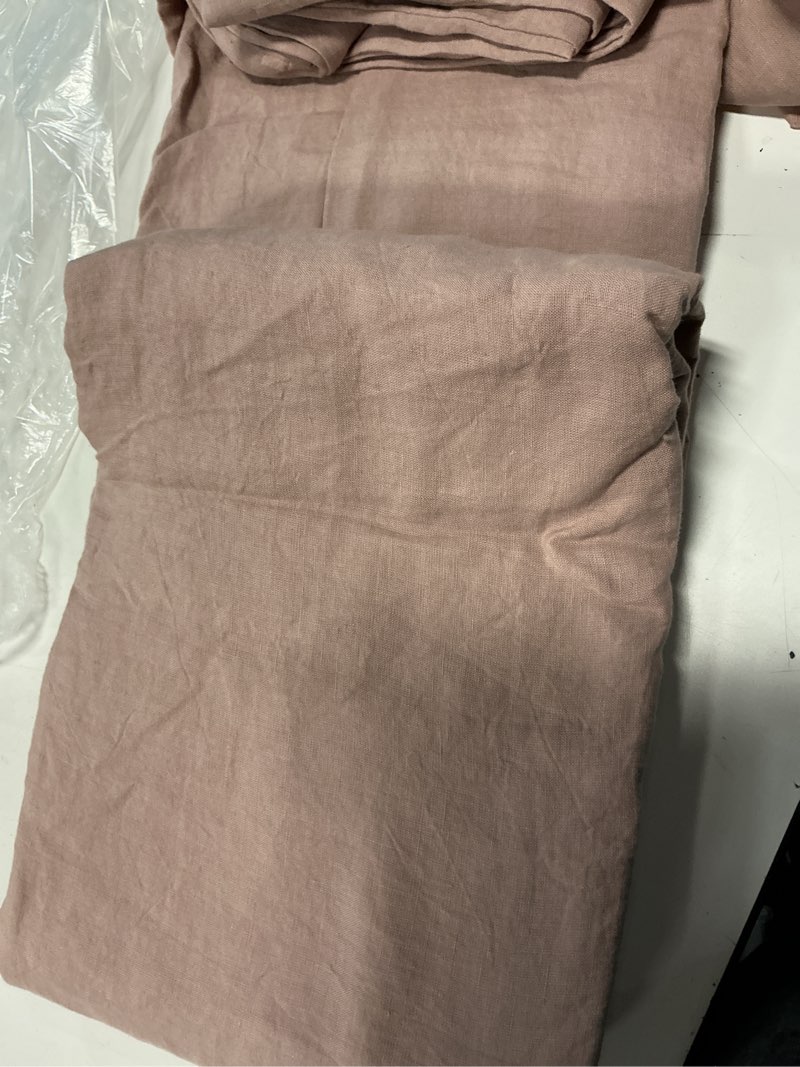 Condition photo showing Good Condition for european linen duvet cover set, full/queen, dusty mauve