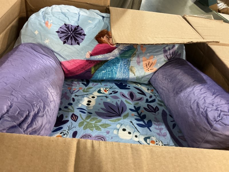 Condition photo showing As Is for delta children - disney frozen cozee buddy flip-out kids chair, purple