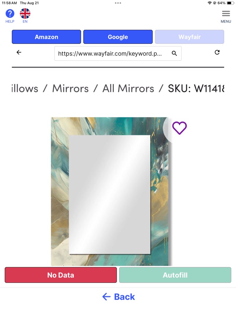 Turquoise Serendipity Abstract Painting - Abstract Painting Decorative Mirror, Turquoise Wall Mirror, Printed Metal Art