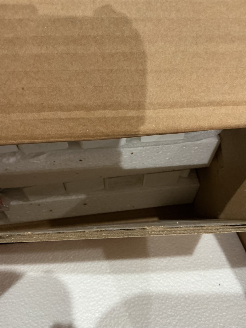 Condition photo showing As Is for choochoo end tables living room, with curved legs | side tables, for small spaces, soft white