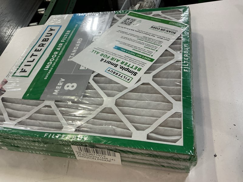 Condition photo showing New/Like New for filterbuy 20x20x1 air filter merv 8 dust & allergy defense (6-pack) | electrostatic pleated hvac ac furnace filters replacement, made in usa (actual size: 19.50 x 19.50 x 0.75)