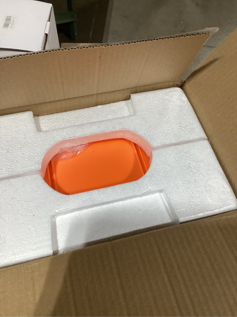 Condition photo showing Good Condition for MASSY Egg Shape(Oval) Makeup Storage Box, Countertop Portable Vanity Cosmetics Organizer Preppy Orange