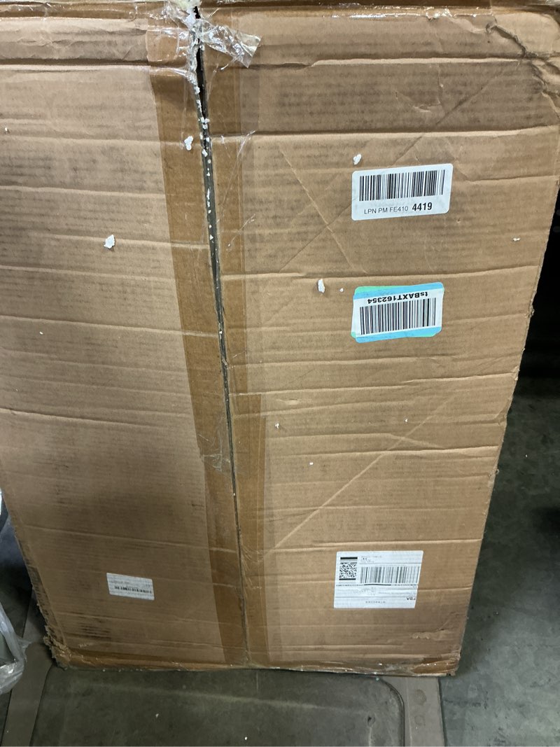 Condition photo showing As Is for 32" H Mini Fridge Stand with Storage - Avoid Bending Over Fit Elderly Pregnant Women Mini Fridge Shelf 4-Tier Small Refrigerator Stand with Adjust Storage Space Stainless Steel Wheel 19.7" L x 19.7" W