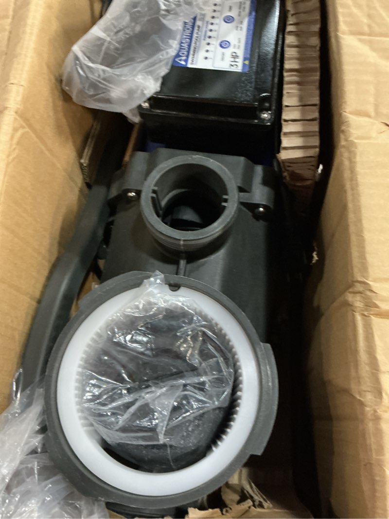 Condition photo showing Good Condition for aquastrong in/above ground pool pump high flow self primming swimming pool pump,9350gph with timer 115v 3hp