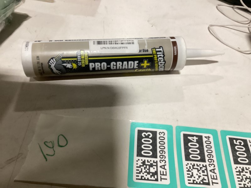 Condition photo showing Good Condition for titebond pro-grade plus siliconized acrylic caulk, brown – multi-purpose interior/exterior sealant for wood, metal, glass, tile, fast-drying – 8421, 10.1 oz. cartridge