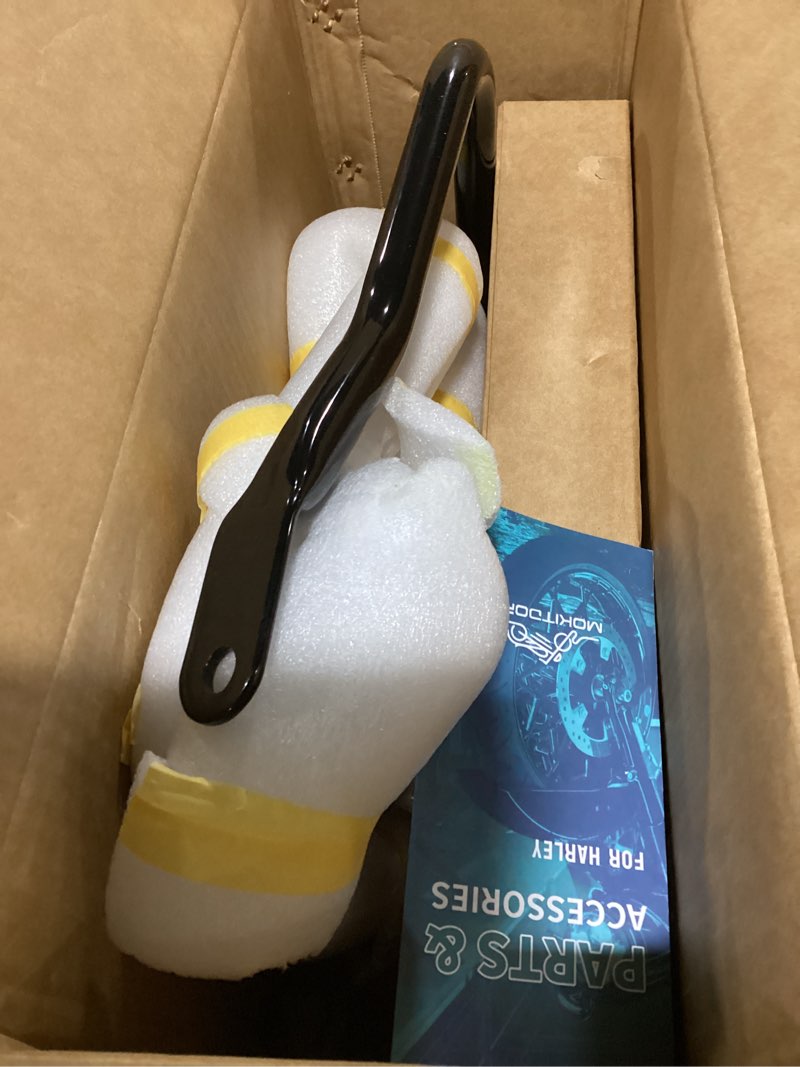 Condition photo showing As Is for MoKitDora Touring Rear Saddlebag Bracket Guard Bars Compatible with 2014-up Harley Street Road Glide Electra Glide Road King, Chrome