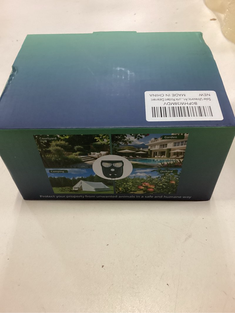 Condition photo showing New/Like New for Solar Ultrasonic Animal Repellent Outdoor, Cat Squirrel Raccoon Dog Deer Repellent Device with Motion Detection, IP66 Waterproof Mouse Skunk Rodent Deterrent