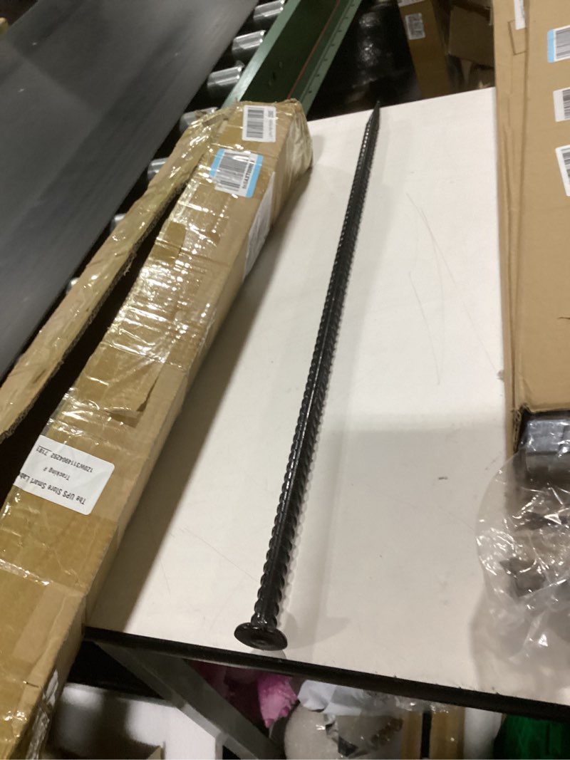 Condition photo showing As Is for 16 inch rebar stakes,ground stake 1/2 inch diameter?galvanized steel ground anchors, heavy duty metal spikes?asphalt anchor,used for speed bump wheel stop and camping tent(16 pack ?black) 16pack 16inch (10 of 16 )