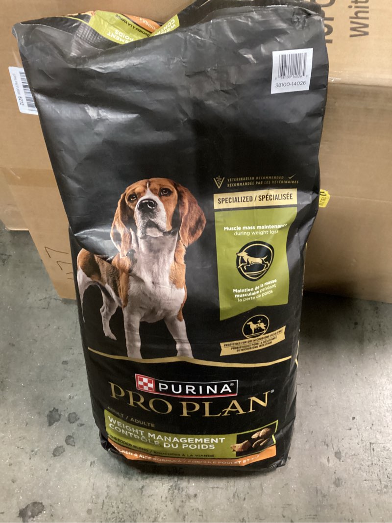 Condition photo showing New/Like New for Purina Pro Plan Weight Management Dog Food Dry, Shredded Blend Chicken and Rice Formula - 34 lb. Bag Chicken & Rice 34 Pound (Pack of 1)