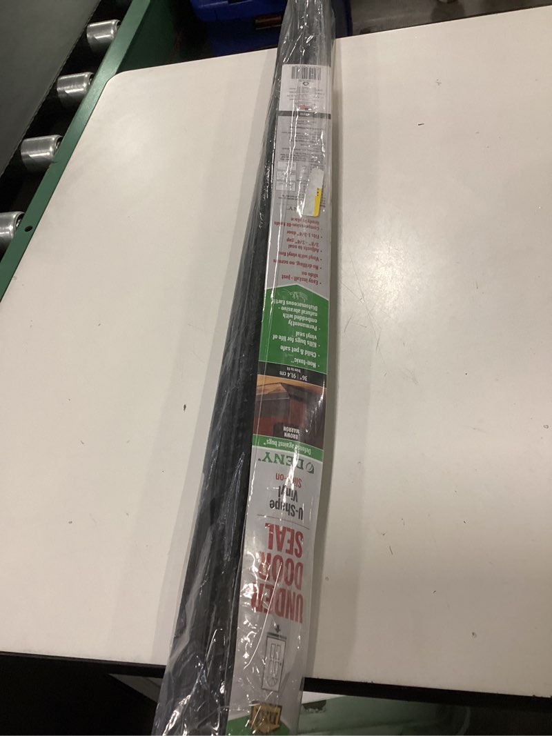 Condition photo showing Good Condition for M-D Building Products 40718 Vinyl DENY™ Heavy-Duty U-Shape Slide-On Under Door Seal, Easy-to-Install, Weatherproof Seal for Doors, Bug Stopper, Effective Draft Blocker, Ideal for Home (36 Inch, Brown)