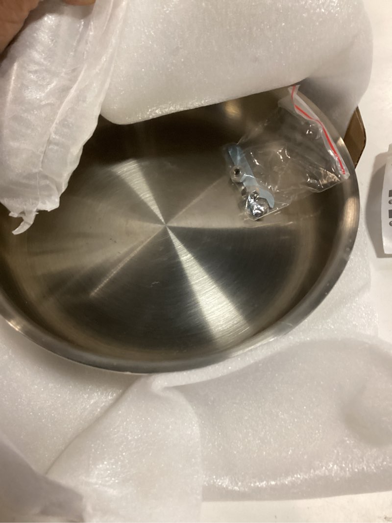 Condition photo showing New/Like New for umite chef 5 ply stainless steel frying pan 8 inch, non toxic professional stainless steel skillets, dishwasher and oven-safe chef pan, pfoa&ptfe free cookware, fast & even heat, stay-cool handle