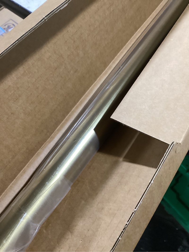 Condition photo showing New/Like New for BlastHome® Non-Adjustable Luxury Curtain Rods for Windows, 1 ¼” Rod Set, 4 1/2 foot Fixed Length, Brushed Gold Single Rod Brushed Gold 4 1/2 foot