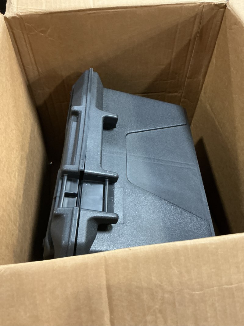 Condition photo showing As Is for Plano Ammo Crate, Black, Lockable Plastic Ammunition Storage Box, Water-Resistant Protection with Interlocking Foam and Removable Dividers