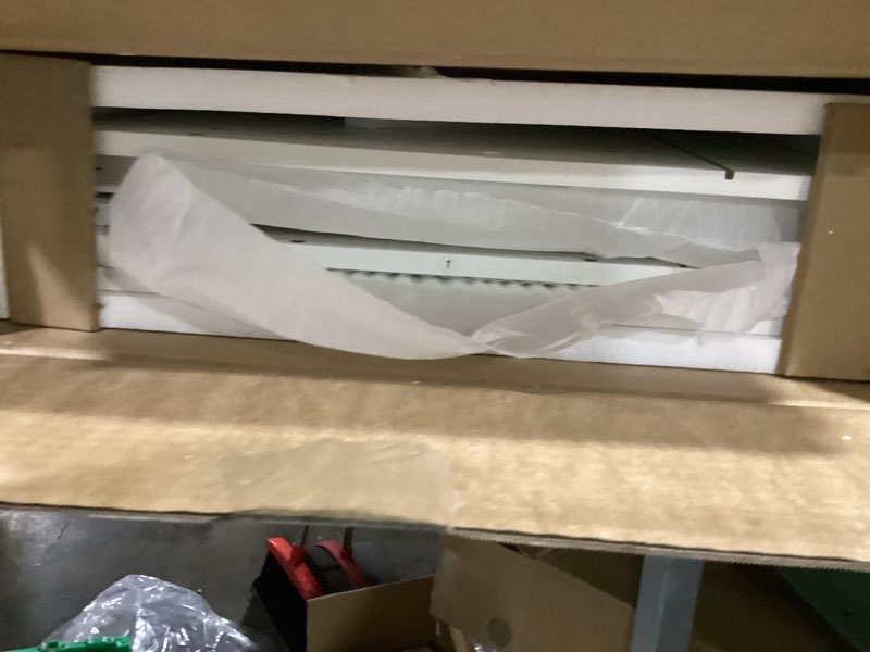 Condition photo showing New/Like New for Nightstand with Charging Station and Ambient Light, Equipped with 2 Drawers and an Open Bedside Table, Modern Side Table, White