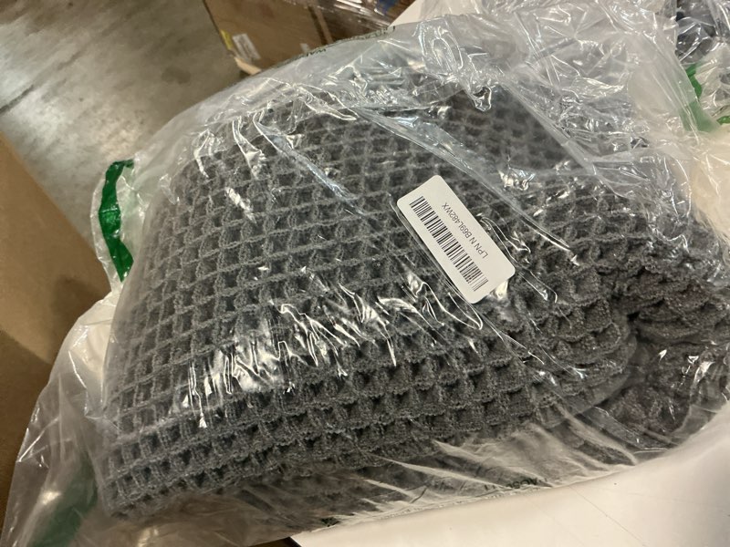 Condition photo showing Good Condition for Upgraded Waffle Runner Rug, Super Absorbent Non Slip Bath Mats for Bathroom Floor, Washable Bathroom Runner Rug with Tassels, Ideal for Hallway Bedroom Laundry Room, Dark Grey, 2'x 6'(24" x 72") Dark Grey 2' x 6' (Runner)