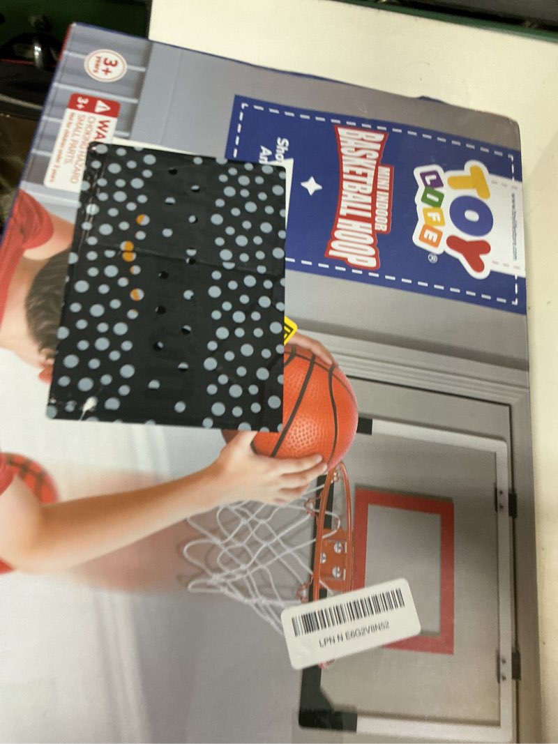 Condition photo showing New/Like New for toy life basketball hoop indoor for kids over the door office basketballhoop for teens and adults mini hoops door room goal with 4 balls white-classic