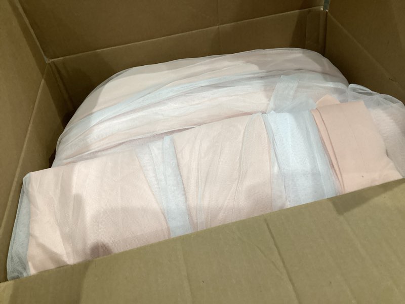 Condition photo showing Good Condition for TOWN & COUNTRY LUXE Talia Double Layer Indoor Curtains, Sheer and Room Darkening Blackout, Grommet Top, Energy Efficient, 2-Pack Set, 52"x84", Rose Blush Rose Blush 52"W x 84"L (Pack of 2)
