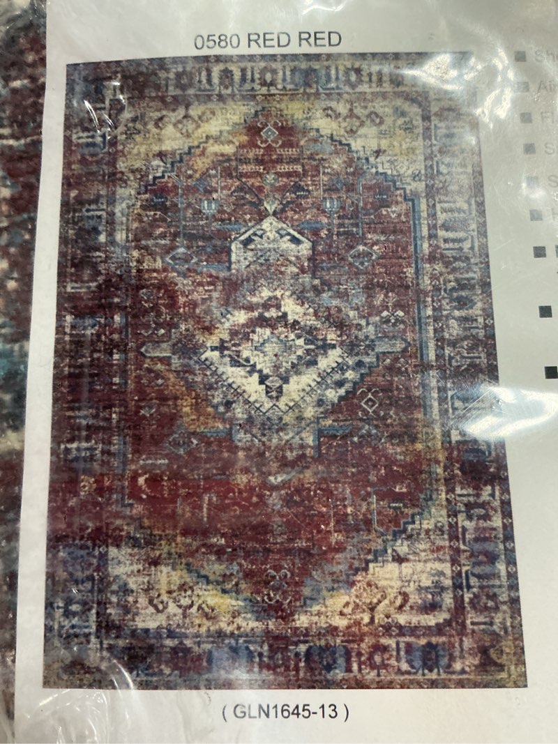 gln rugs vintage collection - machine washable area rug, vintage washable, non slip, low pile rug, l