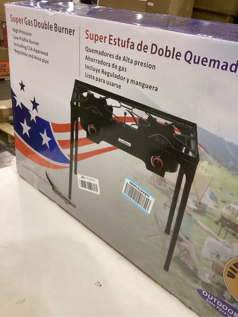 Condition photo showing Good Condition for Vivicreate High Pressure Propane Gas Regulator 20 PSIG Outdoor Camping BBQ Grill Stove Burner Estufas de Gas para Cocinar Afuera Es gas propano double burner stove