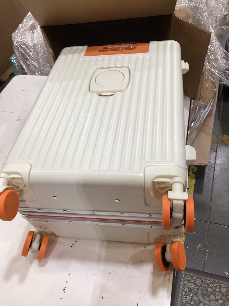 Condition photo showing Good Condition for carry on suitcase zipperless luggage,polycarbonate aluminum hard shell, expandable carry-on suitcase with spinner wheels (orange, 20 inch) orange 20 inch