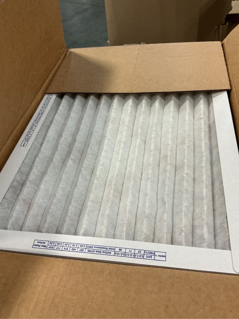 Condition photo showing As Is for clorox 16x25x1 air filter, merv 8 pleated hvac ac furnace air filters for lint, dust and pollen, mpr 600 & fpr 5 – pack of 4 merv 8 standard