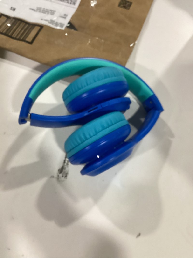 Condition photo showing New/Like New for Kids Bluetooth 6.0 Headphones with LED Light, 85Hours Playtimes, Type-C Fast Charging, 85/94dB Volume Limited, Comfort Wireless Headphones with Built-in Mic, Wired & TF Card Mode, Blue