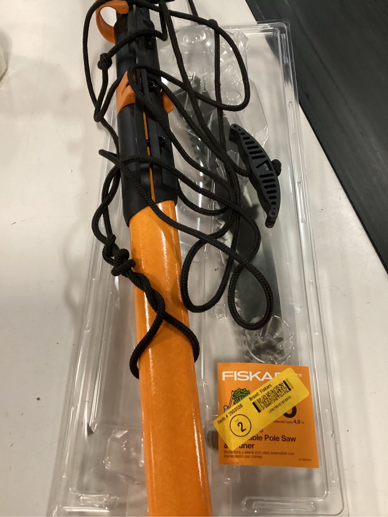 Condition photo showing New/Like New for 7-16 ft. extendable 1.25 in. cut capacity 15 in. saw blade tree pruner with chain-drive