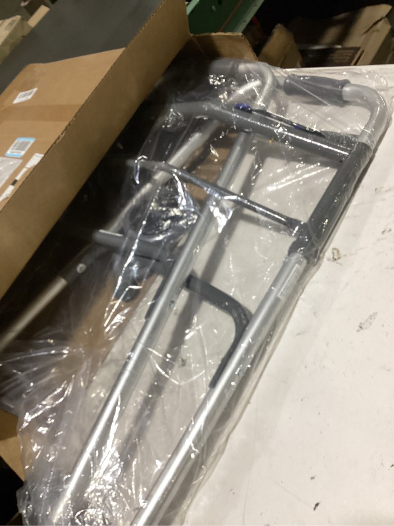 Condition photo showing New/Like New for probasics aluminum lightweight walker with wheels, walker for seniors, lightweight adult walker with 5" wheels, foldable two-button release walker, 300lbs weight capacity