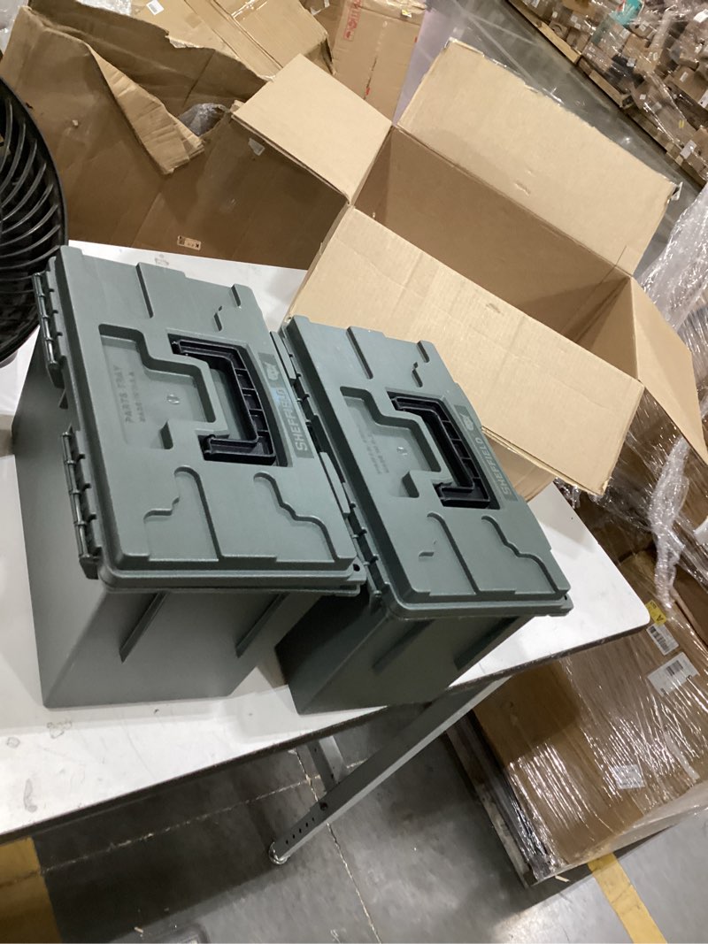Condition photo showing Good Condition for sheffield xl ammo box made in usa, stackable lockable ammo storage box | 2 pack lockable storage box, water and dust resistant dry box, secures hunting gear, gun accessories, supplies, and bullets