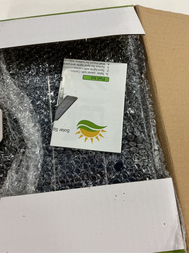 Condition photo showing New/Like New for sunlong solar powered spot lights outdoor waterproof 2 in 1 bright solar spotlights power adjustable for flag yard flagpole landscape dusk to dawn 2 x spots white white 2 spots