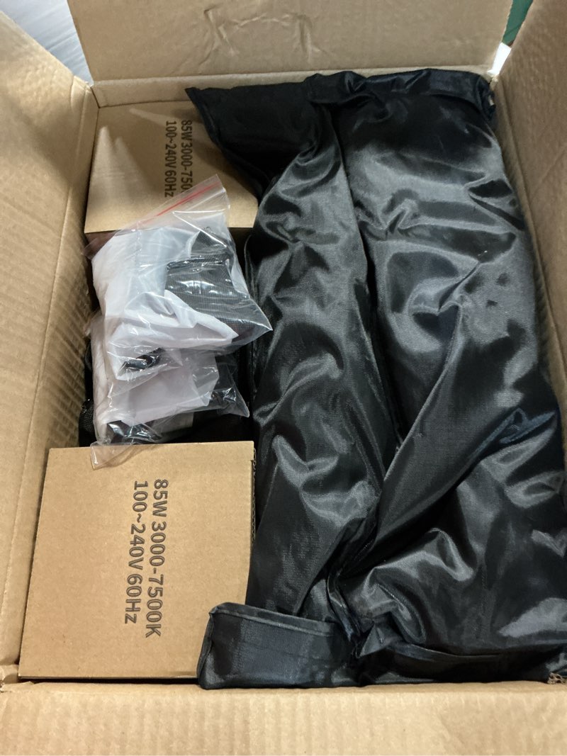 Condition photo showing Good Condition for torjim softbox photography lighting kit, 2pcs 27" x 27" professional soft box | 3000k-7500k 85w led bulbs with remote, photography continuous lighting kit for studio lights, portrait, video recording
