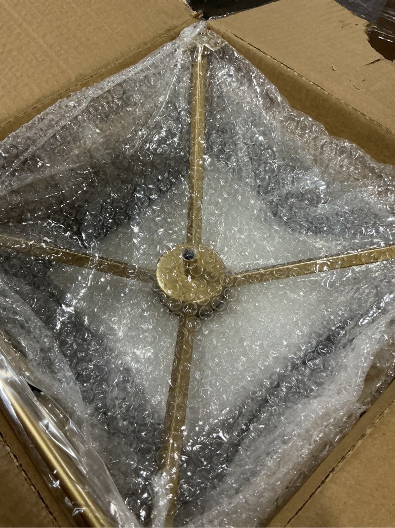 Condition photo showing Good Condition for GOLD AMZASA UL Listed Black Industrial 4 Light Lantern Chandelier Ceiling Light Fixtures Farmhouse Metal Cage Rustic Geometric Pendant Light for Kitchen Island Entryway Dining Room Stairs and Hallway Black2