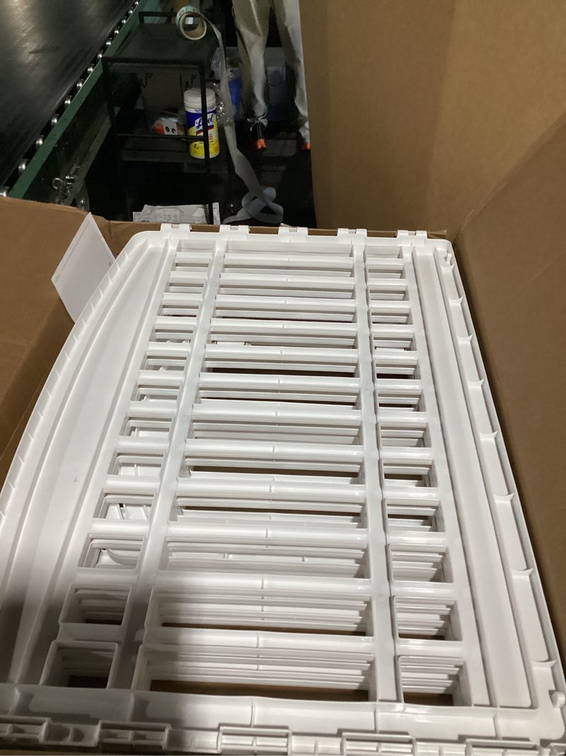 Condition photo showing As Is for IRIS USA 24" 4-Panel Dog Playpen with Door, 35 x 35 x 24, Puppy Playpen, Dog Play Pen Indoors, Pet Fence, Puppies/Small Dogs, White White 4 Panel - 24" H