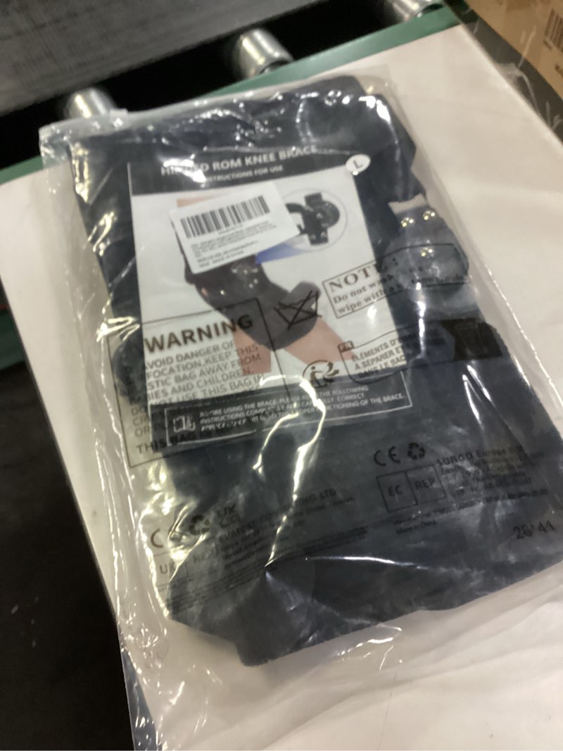 Condition photo showing New/Like New for Hinged ROM Knee Brace, Post Op Knee Support Orthosis with Side Stabilizers & Locking Dials for Arthritis, Meniscus Tear, ACL, MCL, Medical ROM Knee Brace for Knee Pain (Basic, Large) Basic Large