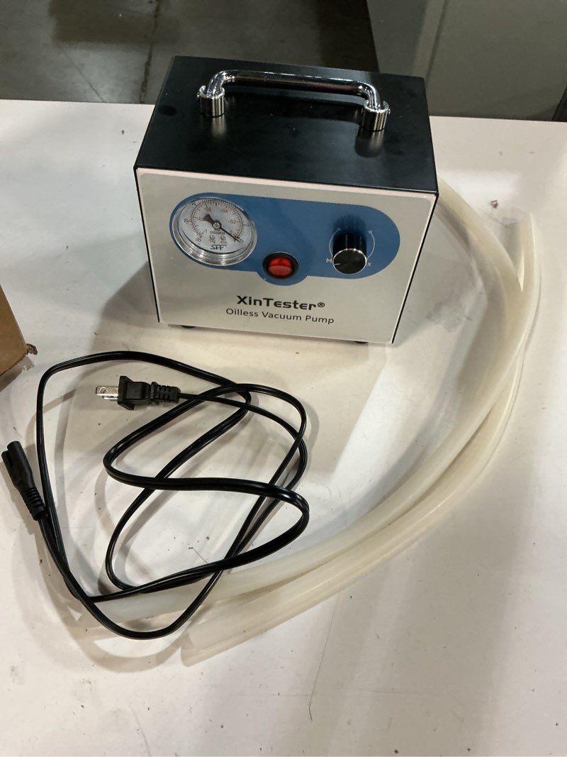 Condition photo showing Good Condition for xin tester lab oilless vacuum pump, 15l/min 110-220v adjustable oil free diaphragm dual pressure vacuum pump, portable quiet liquid filtration fractionation for professional laboratory