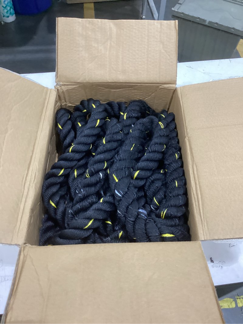 This item is a heavy-duty exercise battle rope, commonly used for full-body strength and conditioning workouts.  