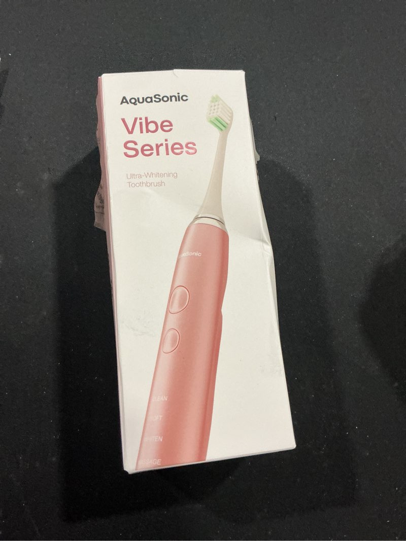 Condition photo showing As Is for Aquasonic Vibe Series Ultra-Whitening Toothbrush – ADA Accepted Electric Toothbrush - 8 Brush Heads 