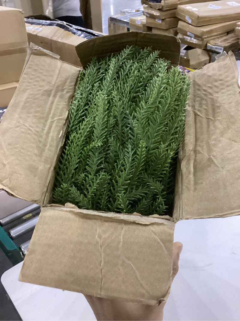 Condition photo showing Good Condition for 8 Pcs 28" Christmas Norfolk Pine Stems, Artificial Branches for Garland, Crafts, Faux Xmas Greenery Picks, Home Decoration Indoor Outdoor Decor