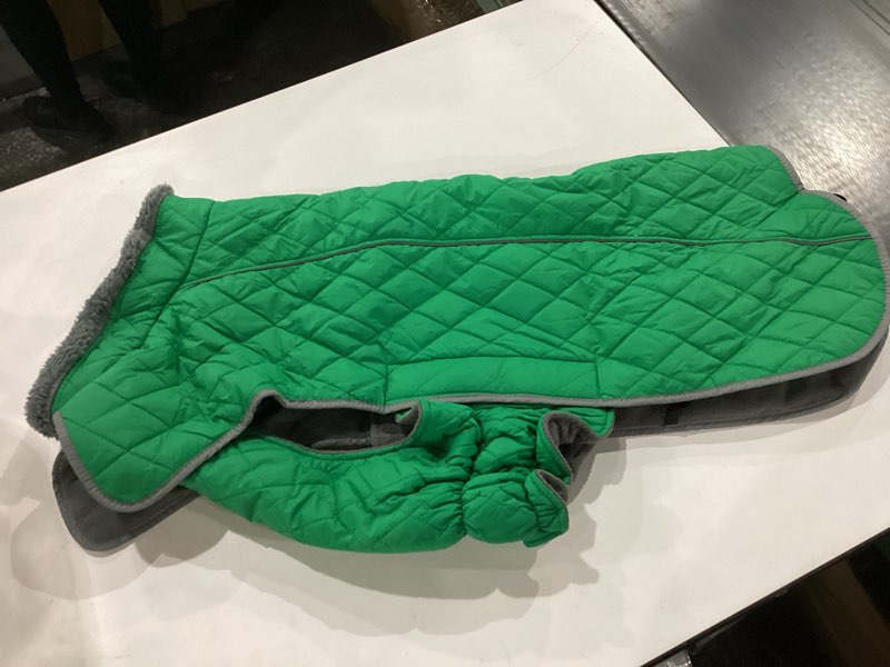 Condition photo showing As Is for Fragralley Dog Winter Coat, Waterproof Windproof Reflective Fleece Jacket with Harness Hole, Warm Snow Vest for Small Medium Large Dogs?, Ideal Gifts XX-Large Green