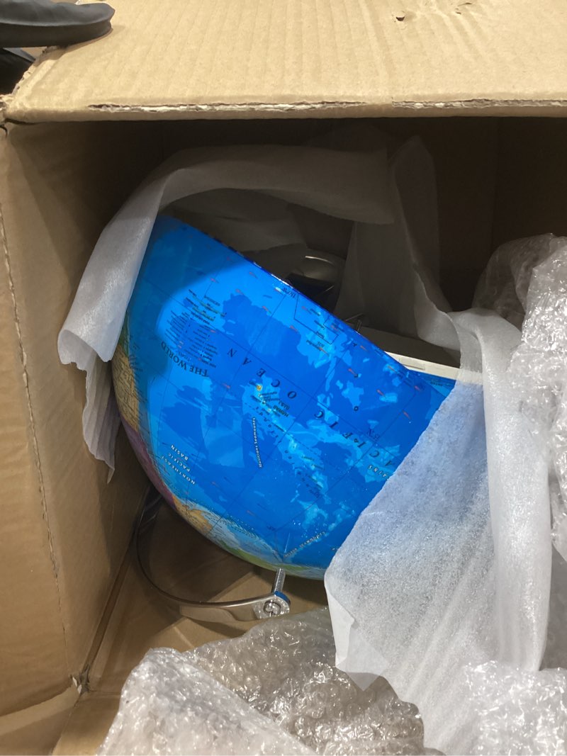 Condition photo showing item condition for 13" World Globe for Kids, Classroom Globe for Education & Decoration with Stable Heavy Metal Base, HD Waterproof Printed & Rewritable Surface Blue 13inch